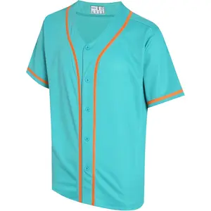 A Man's WardrobeMen's Plain Baseball Jerseys Casual Button Down Shirts Short Sleeve Sport Uniforms