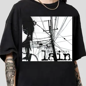 Serial Experiments Lain Shirt Cyberpunk Lain Vaporwave Anime Manga Anime Girl Unisex T-shirt