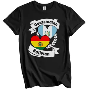 Guatemalan Bolivian Heart Flags Guatemala Bolivia T-Shirt