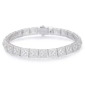 【#BS9250111】18K Gold-Plated Bracelet with Lab-Grown Moissanite Sparkling Chain Bracelet S925 Sterling Silver For Women Exquisite Party Wedding Girlfriend Valentine's Day Jewelry