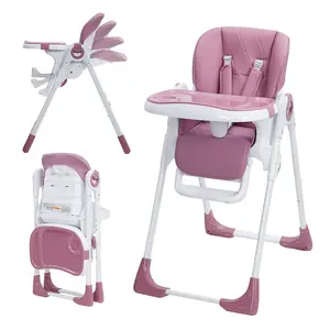 Baby High Chair, Multifunctional Infant Highchairs with Adjustable Height and Recline, Foldable High Chair for Babies & Toddlers, High Chair with Removable Tray Easy Clean