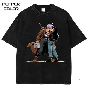 Trunks and Mai Graphic T-shirt, DBZ Couple Shirt, Vintage Anime Streetwear Tee, Manga Japanese shirt, Unisex Menswear Womenswear Top, Trending, All Size, Gift for Anime Lovers