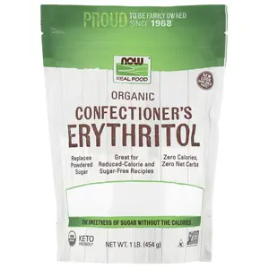 NOW Foods Real Food, Organic Confectioner's Erythritol, 1 lb (454 g)