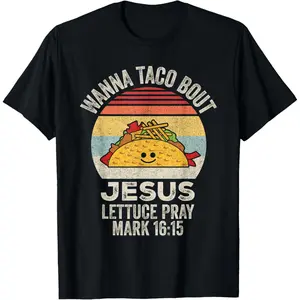 Vintage Retro Wanna Taco Bout Jesus Funny Taco Christian T-Shirt