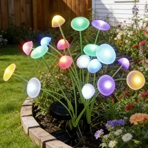 2/4 Pack Solar Fireworks Jellyfish Lights, 8LED IP65 Waterproof Outdoor Decor, DIY Christmas & Easter Decoration for Garden, Yard, Patio, Party