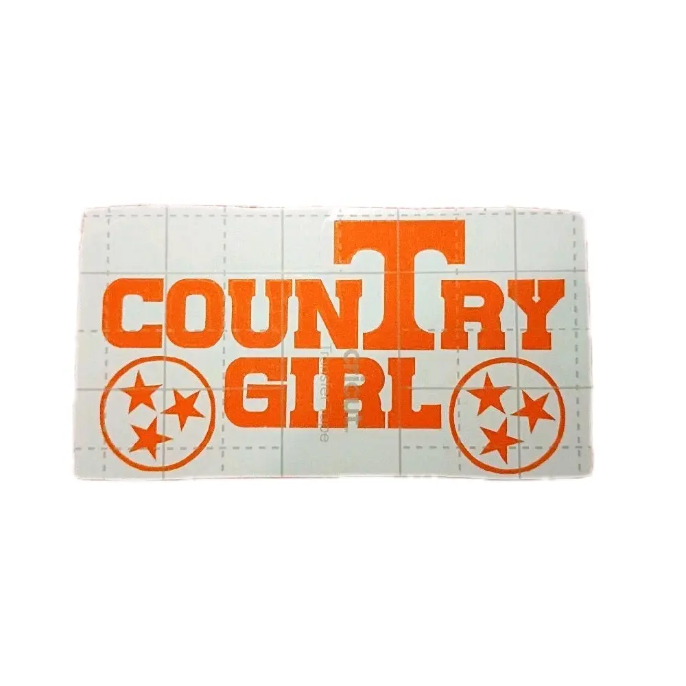 Country Girl Tennessee Vols Vinyl Decal 4" Orange