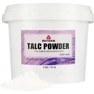 2 LBS Super Purity High Silicon Content Talcum Powder, 5000 Mesh Microfine Multi-Purpose Talc Powder for Chalk Painting, DIY Cosmetics, Tire Lubrication, Fitness