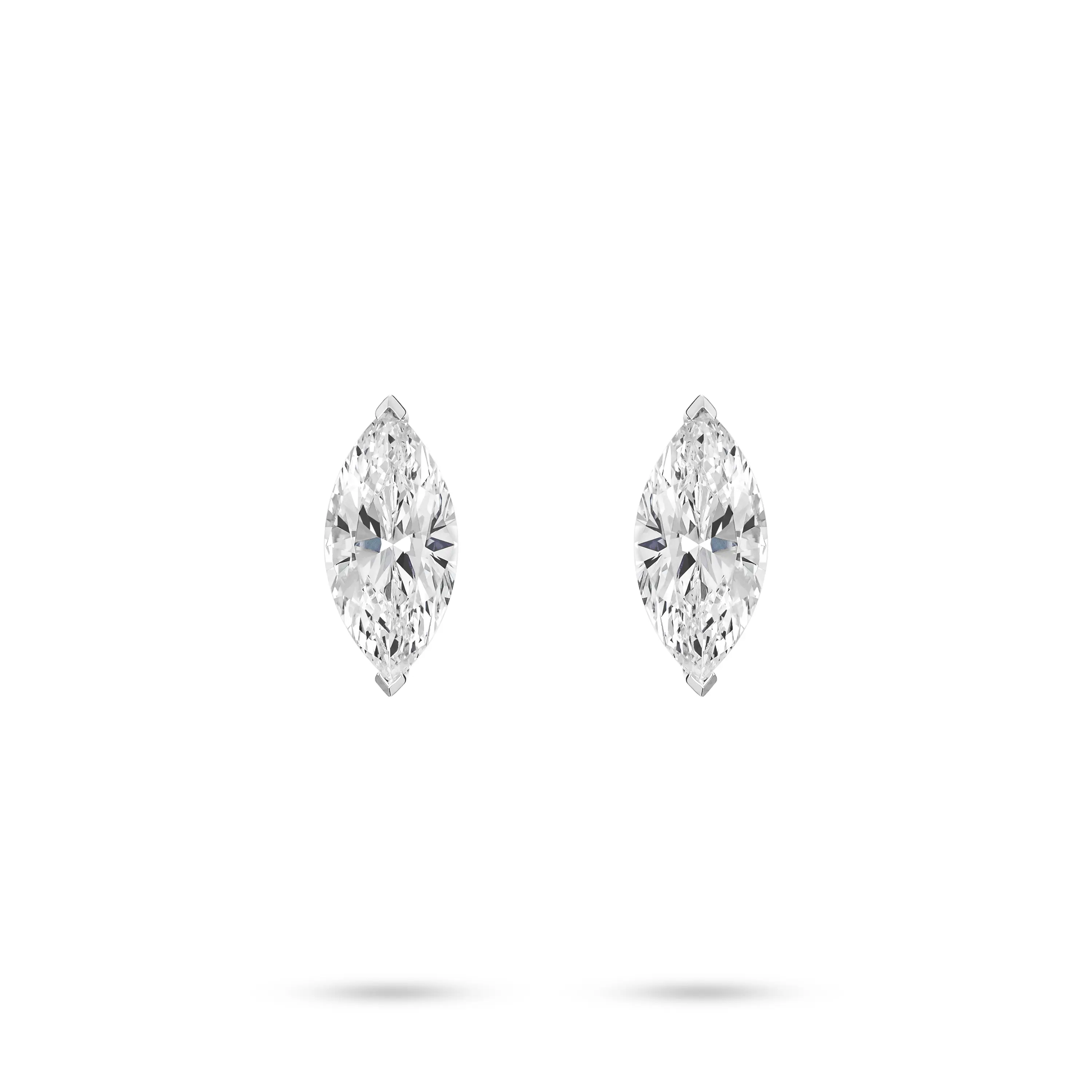 VAMERAY #3253 8.5 Carat In Each Marquise Cut Solitaire Stud Earrings