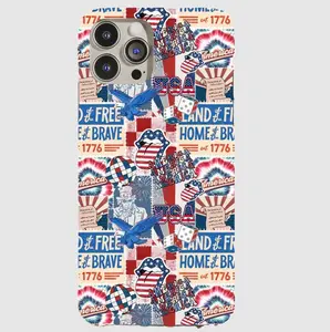 USA Patriotic Collage Phone Case, Vintage America Aesthetic iPhone Case, 4th of July Red White Blue Cover, Retro USA Design
