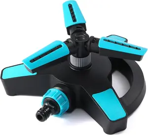 360 Degree Rotating Sprinkler for Yard 3500 sq ft Coverage Lawn Watering System Outdoor Garden Tool with Ground Spike for Kids Summer Fun Green