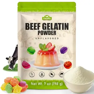 Unflavored Grass-Fed Beef Gelatin Powder, 7 oz/198 g Premium Thickening Agent, Gluten & Sugar Free, for Jelly, Gummies, Baking