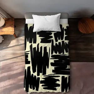 360 stand Twin Size Duvet Cover - Deconstructed Stripes, Beige Abstract Print, Easy-Care Bedding Linen, Decorative Duvet Cover, Bed Sheets for Bedroom Decor Ideas, Microfiber Duvet Covers