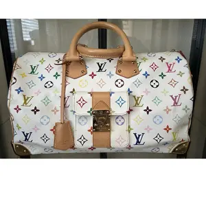Pre-owned Louis Vuitton canvas Travel Bags Preowned Murakami White Speedy 40 Bag