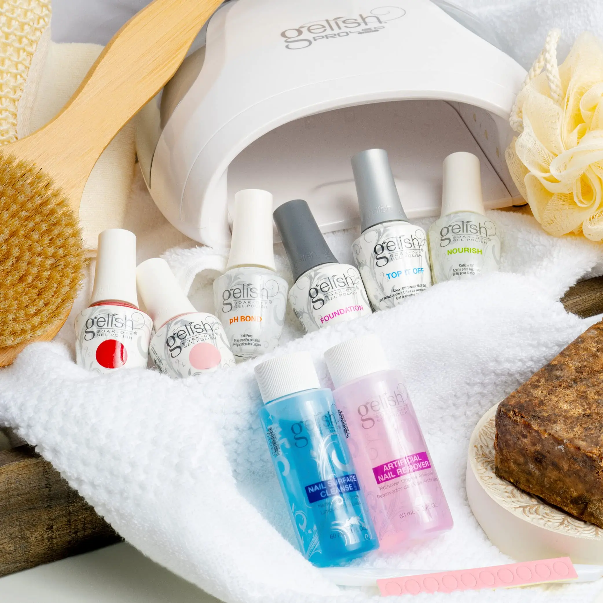 Gelish Pro Kit with Pro LED Light - Complete Manicure Set, UV/LED Nail Lamp, Essentials, Remover for Professional DIY Gel Nails At Home.
