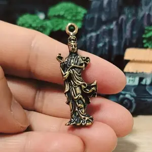 Buddha Keychain Pendant, Brass Material, Decorative Accessory, Ideal Gift for Buddhism Lovers, Unique Handmade Craftsmanship
