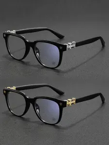 2PCS New Square Glasses, Unisex, Stylish Light Luxury Elegant Artsy Business Style Frames, Multiple Styles Available, Perfect Gift for Him, Suitable for Daily Wed Decorative Photography Glasses