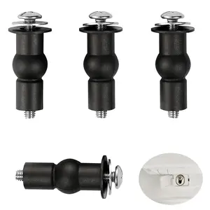 4 Pack Toilet Hinge , Universal Rubber Expansion Seat Cover Screws for Top Mounting Toilet Seat Hinges