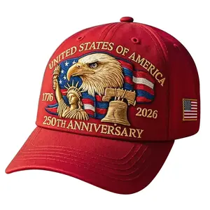 United States 250Th Anniversary Hat,Adjustable Retro Washed Patriotic Baseball Cap,Celebrate 250 Years of American Freedom,Adjustable Bald Eagle,Liberty Bell,Statue of Liberty Hat,For Men Women,Red SZBAOAN