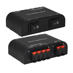 2/4-Way Speaker Switch with Terminal Clamps, 1 Amp to 2-4 Pairs Speakers Independent Rocker Switch, Audio Selector Box No Volume Drop & Signal Interference, home stereo audio system, Local Stock