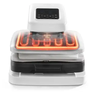 15x15 In Auto Heat Press Machine with Auto Release, Adjustable Pressure, Digital Display, Rapidheating for Sublimation, Vinyl DIY Projects (White)