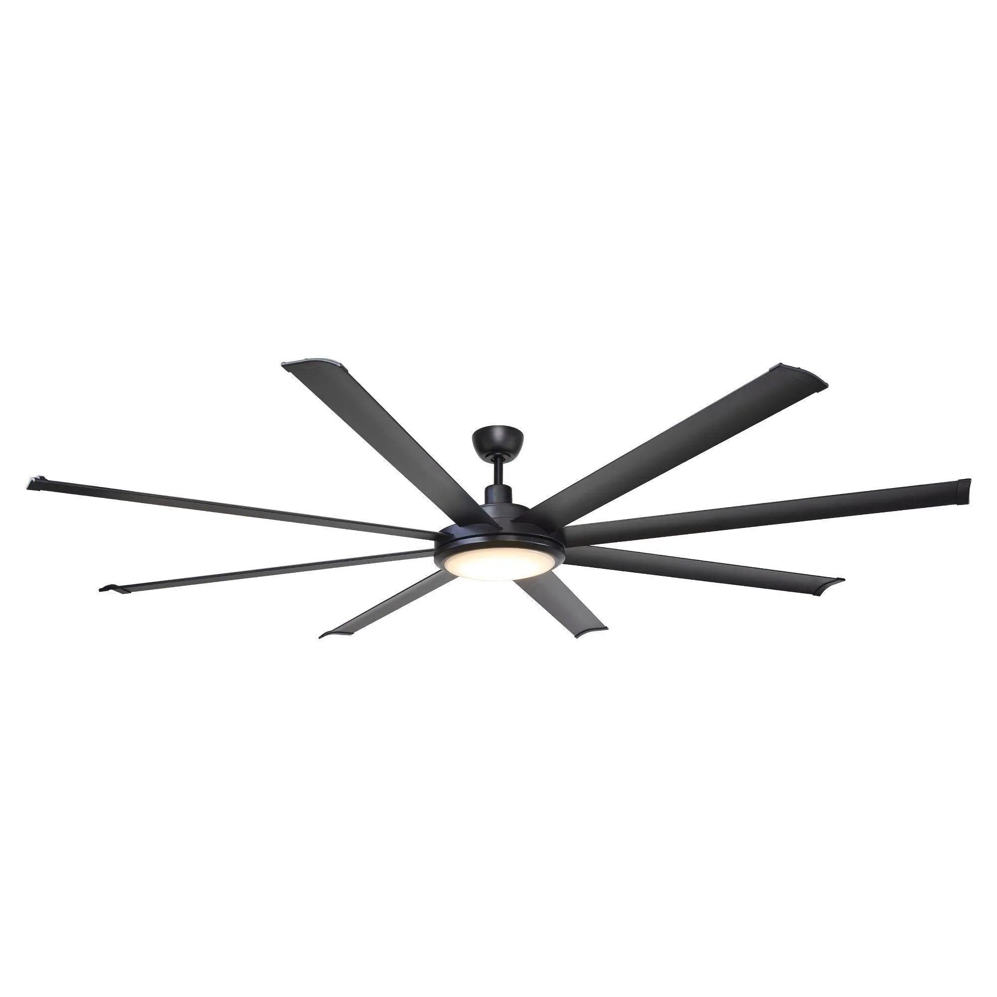 75 Inch Industrial Ceiling Fan with LED Light & Remote | DC Motor, Reversible, Downrod Mount 75 Inch Industrial Ceiling Fan with LED Light & Remote | DC Motor, Reversible, Downrod Mount