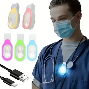 Rechargeable Nurse Light Clip On For Night Shift, Bright Hand-Free Nursing Work Flashlight, Lightweight Nurse Scrub Light For Badge, Emergency Clip-on Flashlight For Travel, Walking, Running- 1pc/2pcs/3pcs