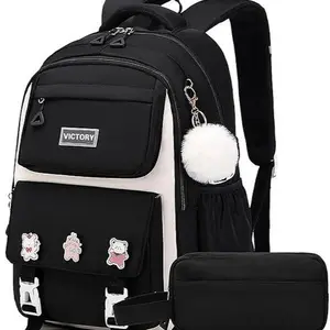 Backpack for Girls 2 PCS Cute School Backpacks Elementary Kids Book Bag with Lunch Box Pencil Case Set Laptop College Travel Back Pack Large Bookbags for Girl Teens Women Student