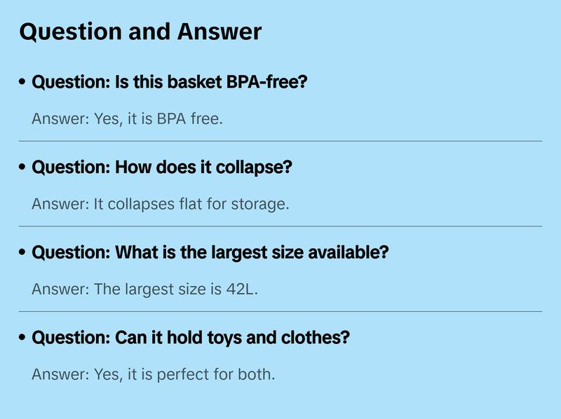 SAMMART Collapsible Plastic Rectangular Laundry Basket - Foldable Pop Up Storage Container/Organizer - Portable Laundry Hamper - Space Saving