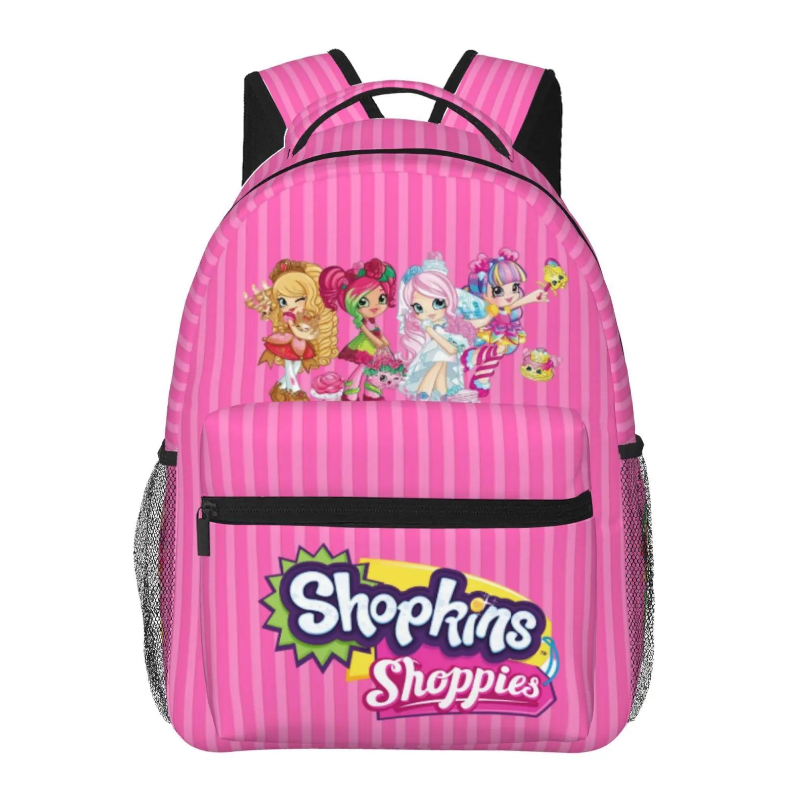 Shopkins Kids Backpack Shopkins cartoon Daypack Shopkins Shoppies Wear-Resistant Bookbag for Elementary, Camping & Weekend Outings