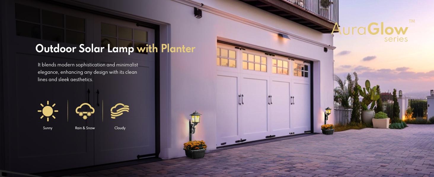 Hoodink Solar Post Light With Planter, Room Decor For Easter Wedding Decorations, Black Post Light, 2 In 1 Outdoor Solar Post Light For Porch Front Door Patio Roadside Decoration Hoodink Solar Post Light With Planter, Room Decor For Easter Wedding Decorations, Black Post Light, 2 In 1 Outdoor Solar Post Light For Porch Front Door Patio Roadside Decoration