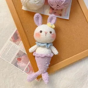 Tiny Yarnies - Bunny Mermaid Cute Bunny Amigurumi Crochet Cute Animal Crochet Handmade Holiday Gift Perfect For Festive Gifting
