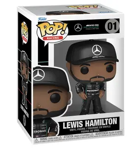 POP Racing: Formula One - Lewis Hamilton (AMG Petronas) Funko Vinyl Figure (Bundled with Compatible Box Protector Case), Multicolor, 3.75 inches