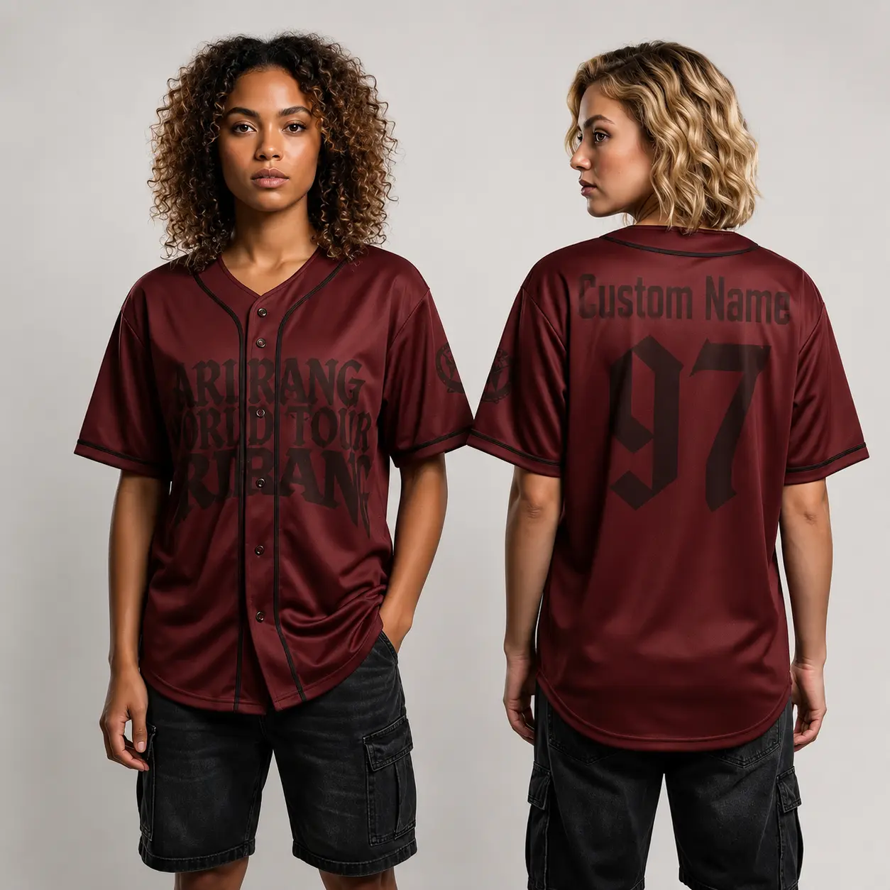 Custom Arirang Tour-Inspired Baseball Jersey, Custom Oversized Music Fan Shirt, Unisex Gift