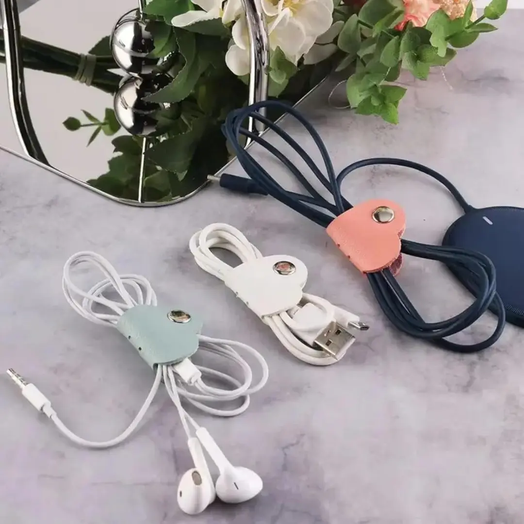 Random Color Heart Shaped Cord Organizer, 6 Counts/set- Manage Earphones & Headphones Cables with Ease, Non-Battery Cable Management Clips, Multi-Color Cord Keeper for Men & Women, Perfect for Travel and Daily Use