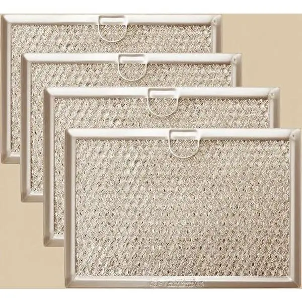 4Pcs Kitchen Microwave Oven Grease Filter Set, 5"x7-5/8"x3/32" Stainless Steel Mesh Replacement for Frigidaire, Durable, Easy to Clean, Compatible with Multiple Models, Reusable, Washable, Sturdy