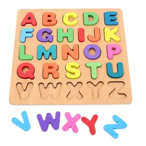 Random Color Wooden Alphanumeric Shape Puzzle, 1 Set Montessori Preschool Cognitive Toy, Creative Learning Puzzle, Montessori Puzzles Gift
