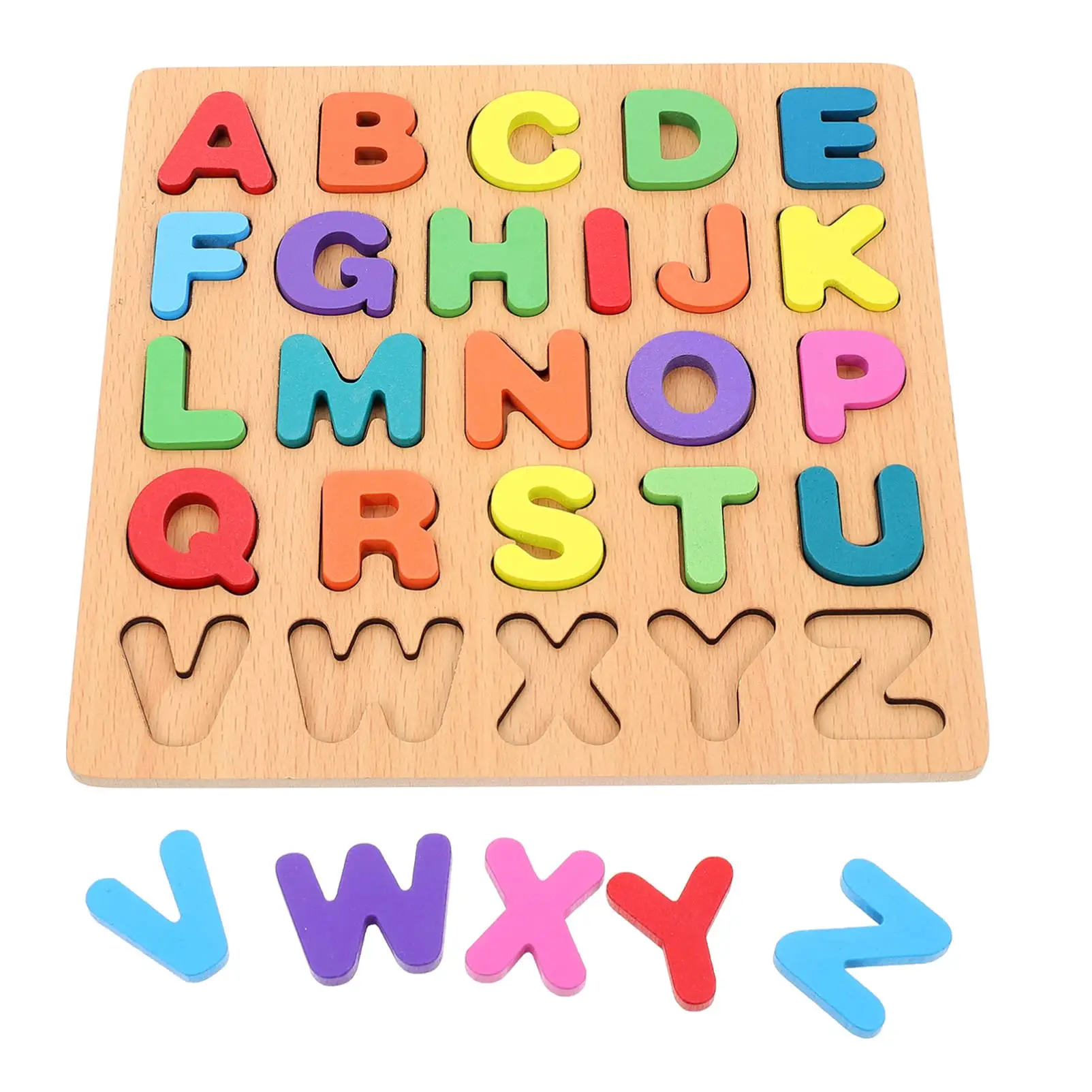Random Color Wooden Alphanumeric Shape Puzzle, 1 Set Montessori Preschool Cognitive Toy, Creative Learning Puzzle, Shape Recognition Puzzles