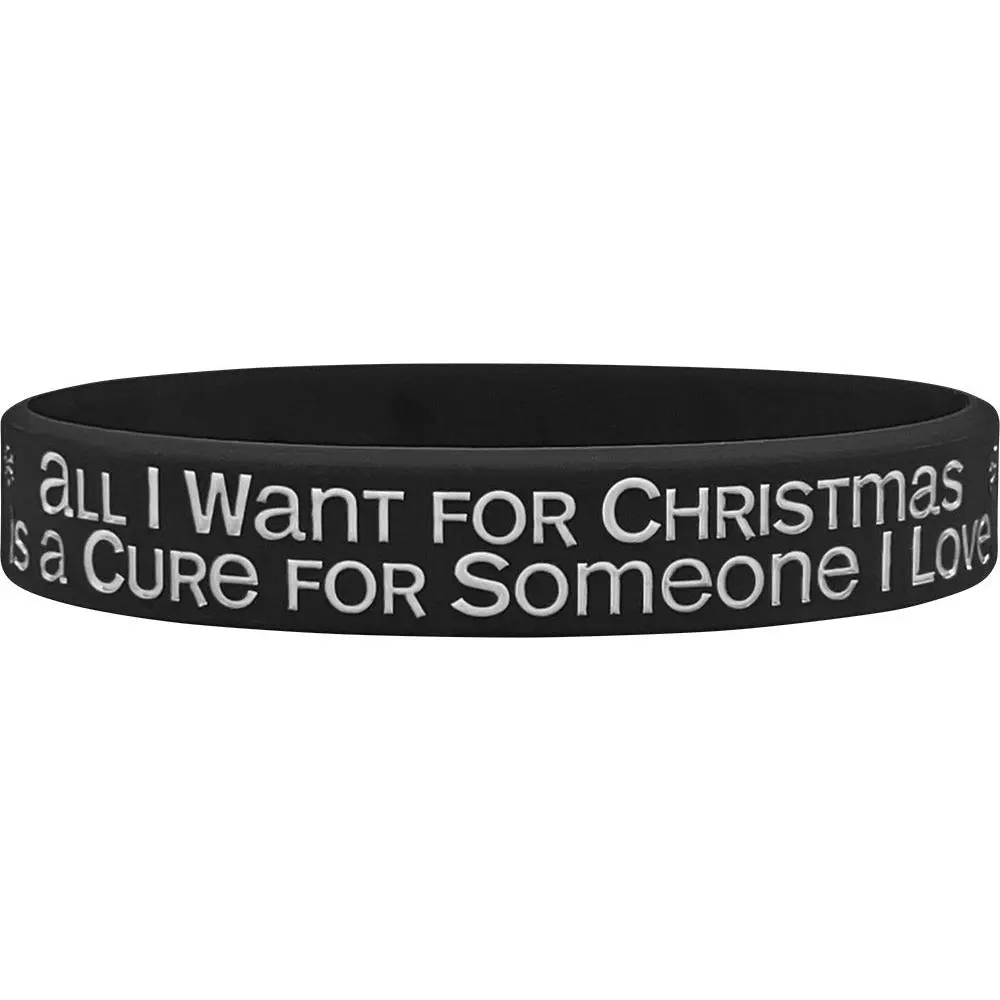 All I Want for Christmas Silicone Wristband - Black