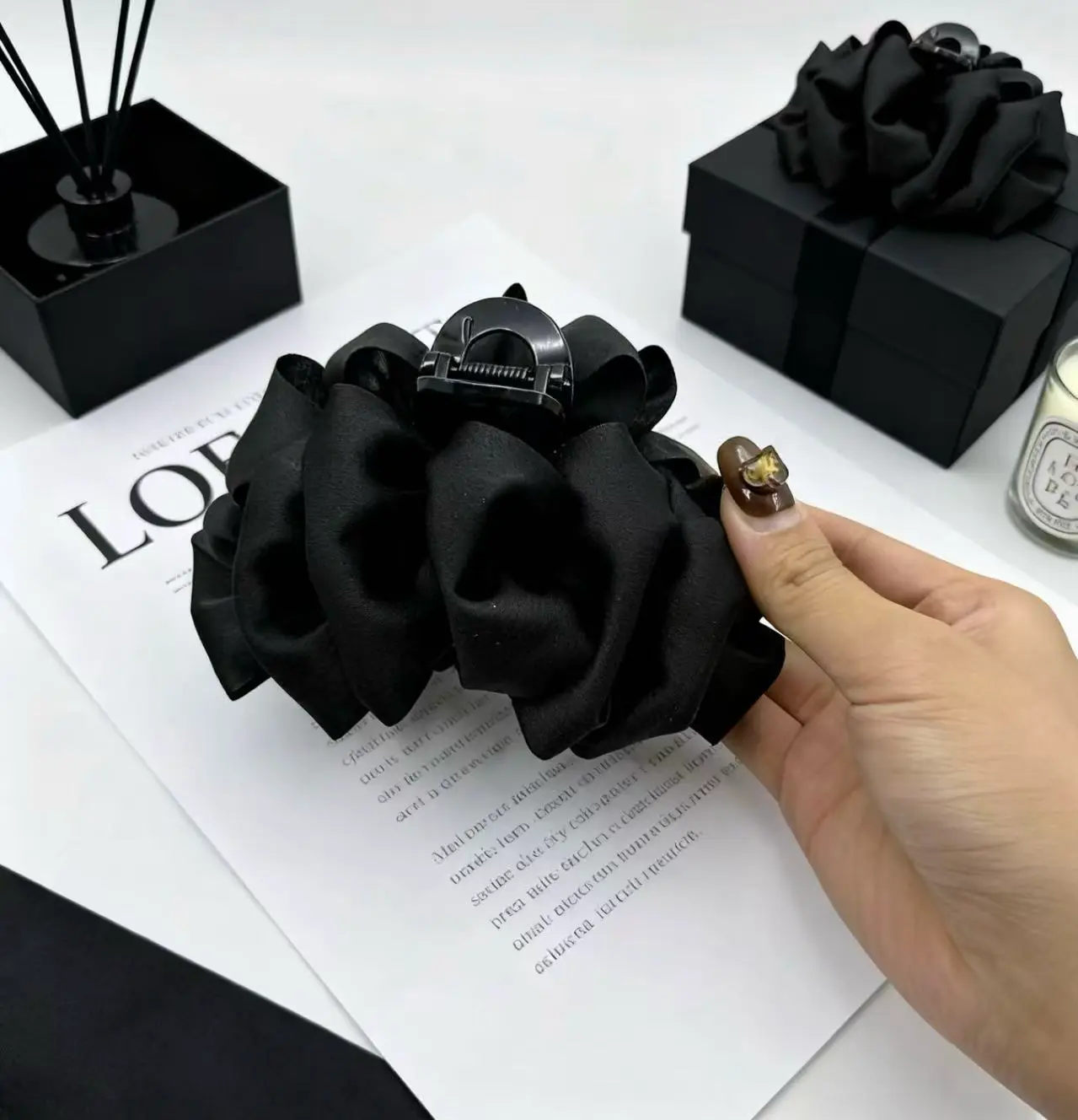 Satin Cloud Hair Claw Gripper