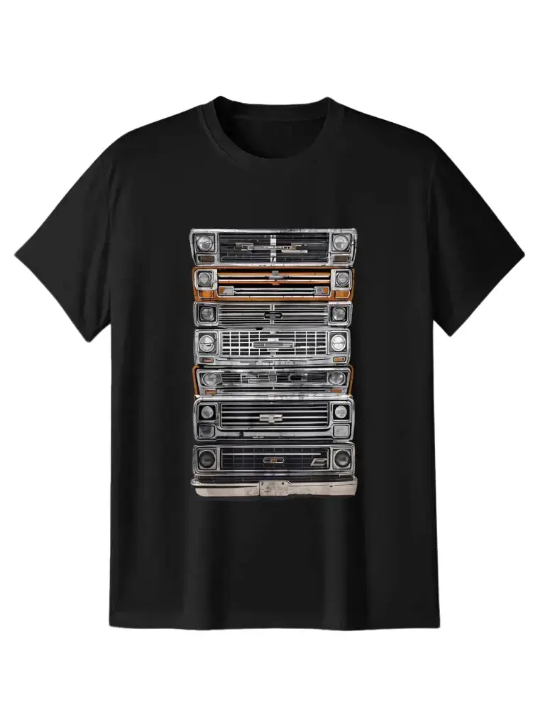 Men's Slammed Square Body Truck Graphic T-Shirt, Classic Fit 100% Cotton Crewneck with Fade-Resistant Print, M, Streetwear, Shortsleeve, Menswear, Tshirt, Mens Clothing, Casual Fit