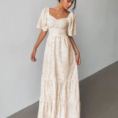 Deluca Light Green Floral Ruffled Midi Dress Lulus - TikTok Shop