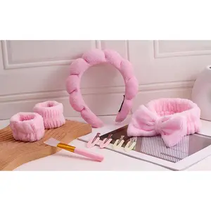Face Washing Sponge Cloud Headband Set Multifunctional Beauty Makeup Headband with Hair Clip Gift for Women
