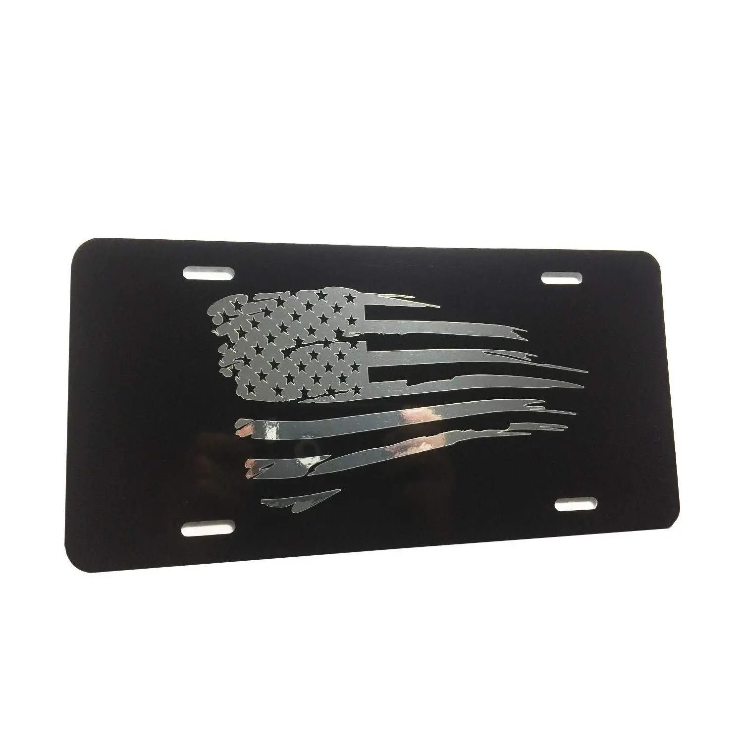 CustoMonsterDesigns US Rugged American Flag Heavy Duty Aluminum License Plate S8