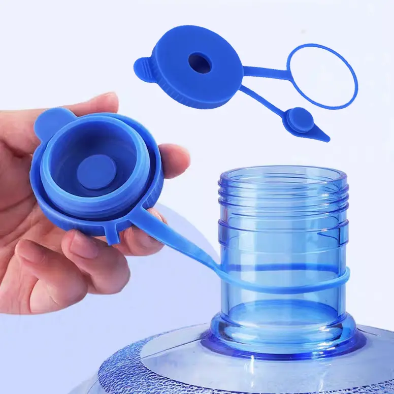 5PCS 5 Gallon Water Jug Cap Reusable, Food Grade Silicone Replacement Gallon Caps for 55mm Standard/Screw/Crown Tops Water Bottle and Water Dispensers, Non-Spill Lids for Anti-Splash, Leak Free
