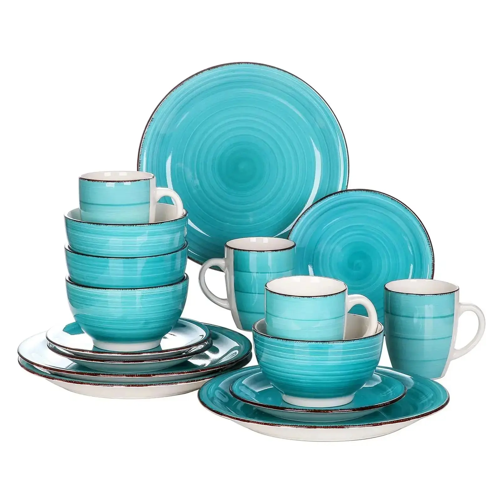 Vancasso Bella-T Stripe Porcelain Tableware Set, Vintage Ceramic Dining Set for Home Kitchen Use