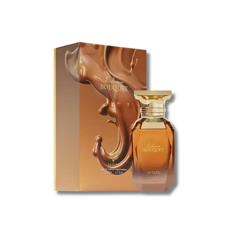 Afnan Delicious Bouquet Women's Eau De Parfum - 2.7 fl oz Gourmand Vanilla Signature Liquid Fragrance with Honey, Panna Cotta, Orange Bloom Notes, Floral Fruity Vanilla Scent, Daily Wear Perfume for Adults, Self Care Single Item