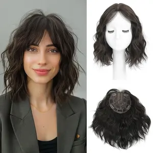 Lace Front Synthetic Wig Short Curly Water Wave Bob with Baby Hair Heat Resistant Fiber for Daily Wear and Cosplay