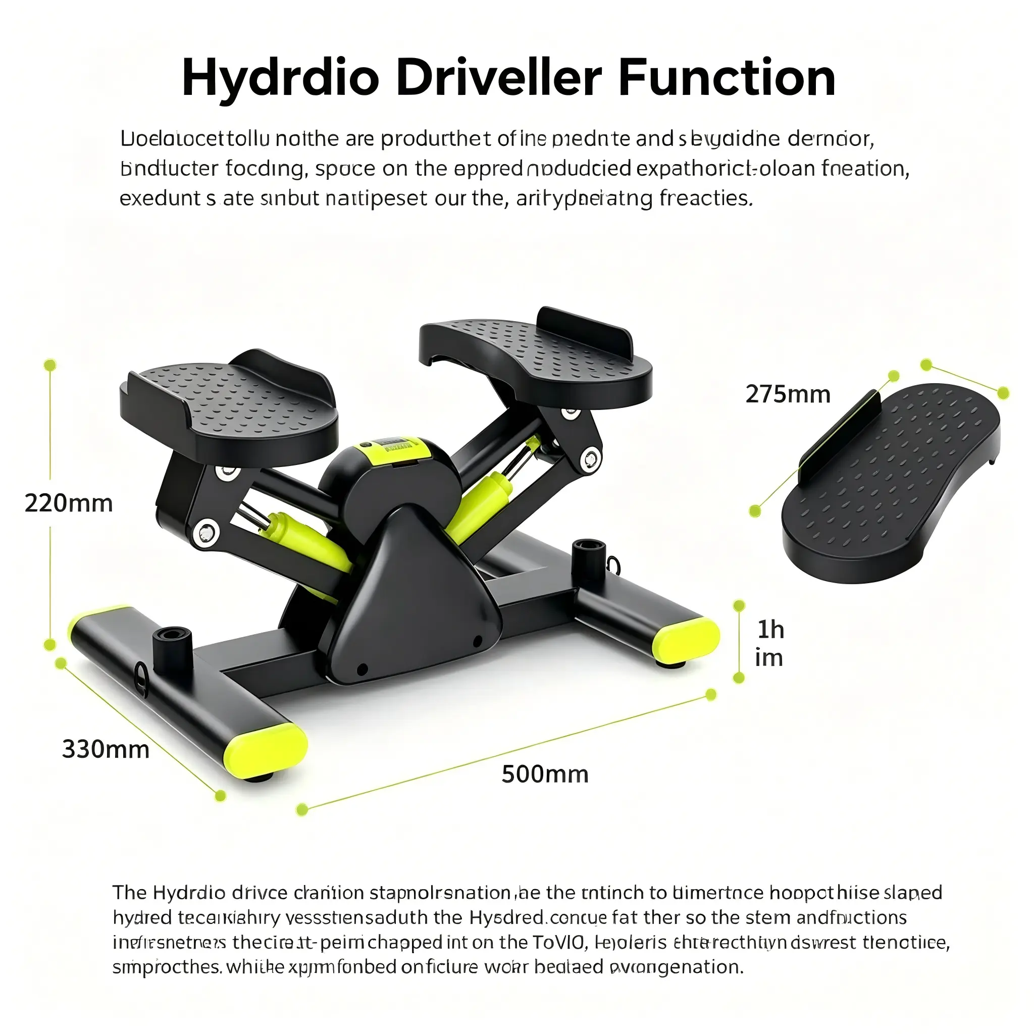 Compact Stair Stepper Machine for Home Exercise, Hydraulic Cardio Climber with Durable Steel Frame, Resistance Bands, Digital Monitor, and Textured Pedals for Flat Storage, Hydraulic Cores, Functional, Secure Grip, Black With Red Base, Center-Mounted Moni