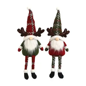 18" Santa's Workshop Sitting Reindeer Gnomes, Set of 2