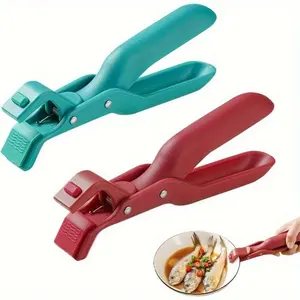 Heat Resistant Gripper Clamps, Oven Air Fryer Stove Grill Safe Up to 446f/230C, Non-Slip Base Single Hand Operation Kitchen Tool